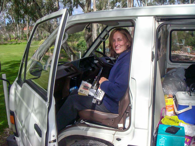 Picnic in the van down the road from Wolf Blass Winery Barossa Wine Region Australia