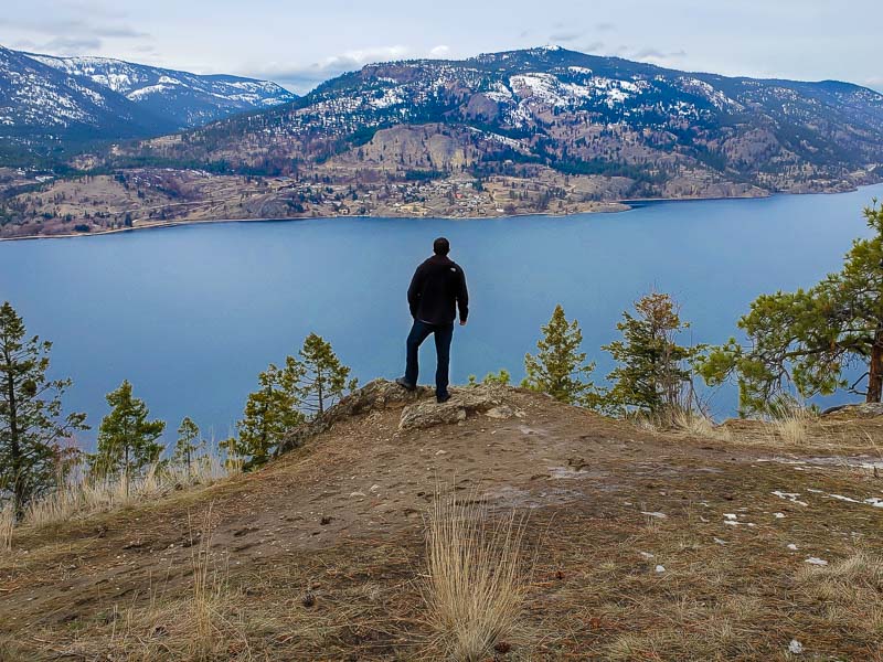 Overlooking Okanagan Lake on Knox Mountain in Kelowna BC